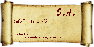 Sár András névjegykártya